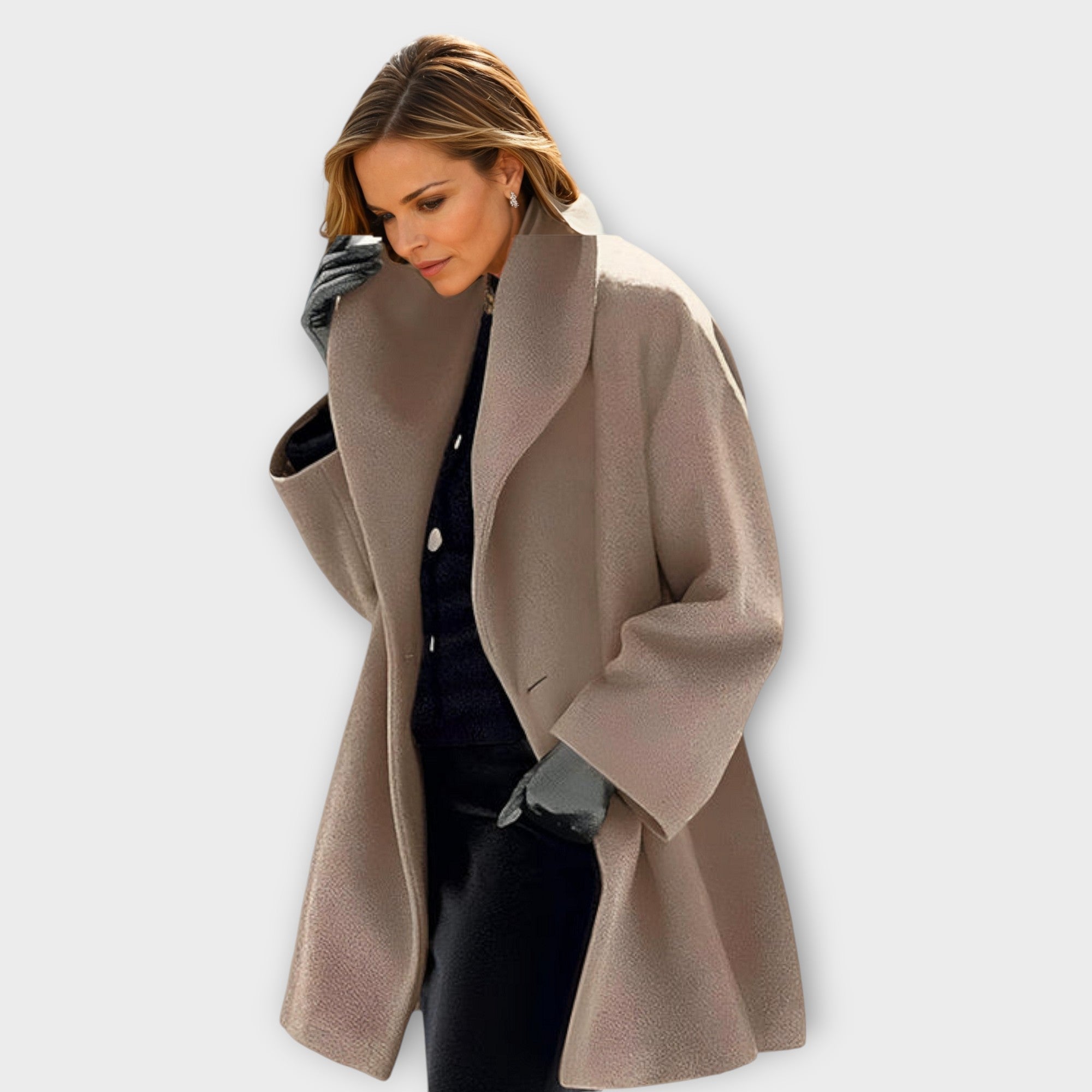 Oversized Overcoat - Relaxed Fit with Wide Lapel