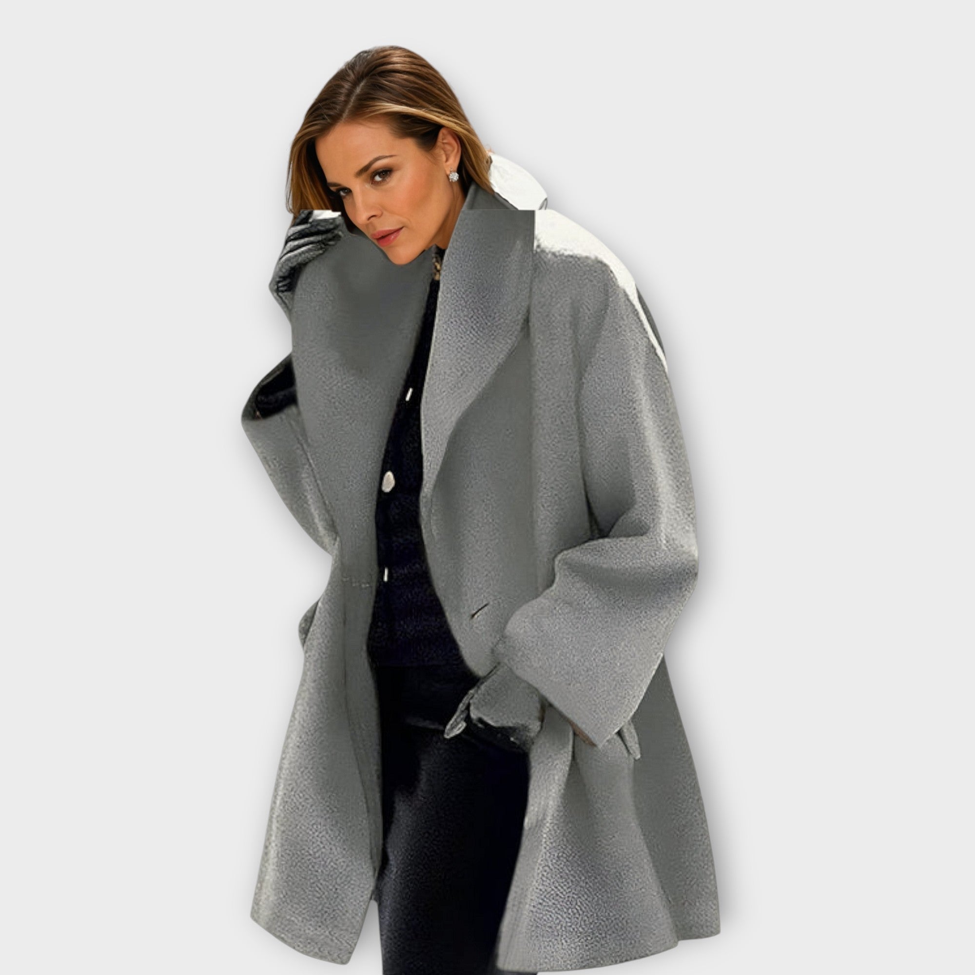 Oversized Overcoat - Relaxed Fit with Wide Lapel