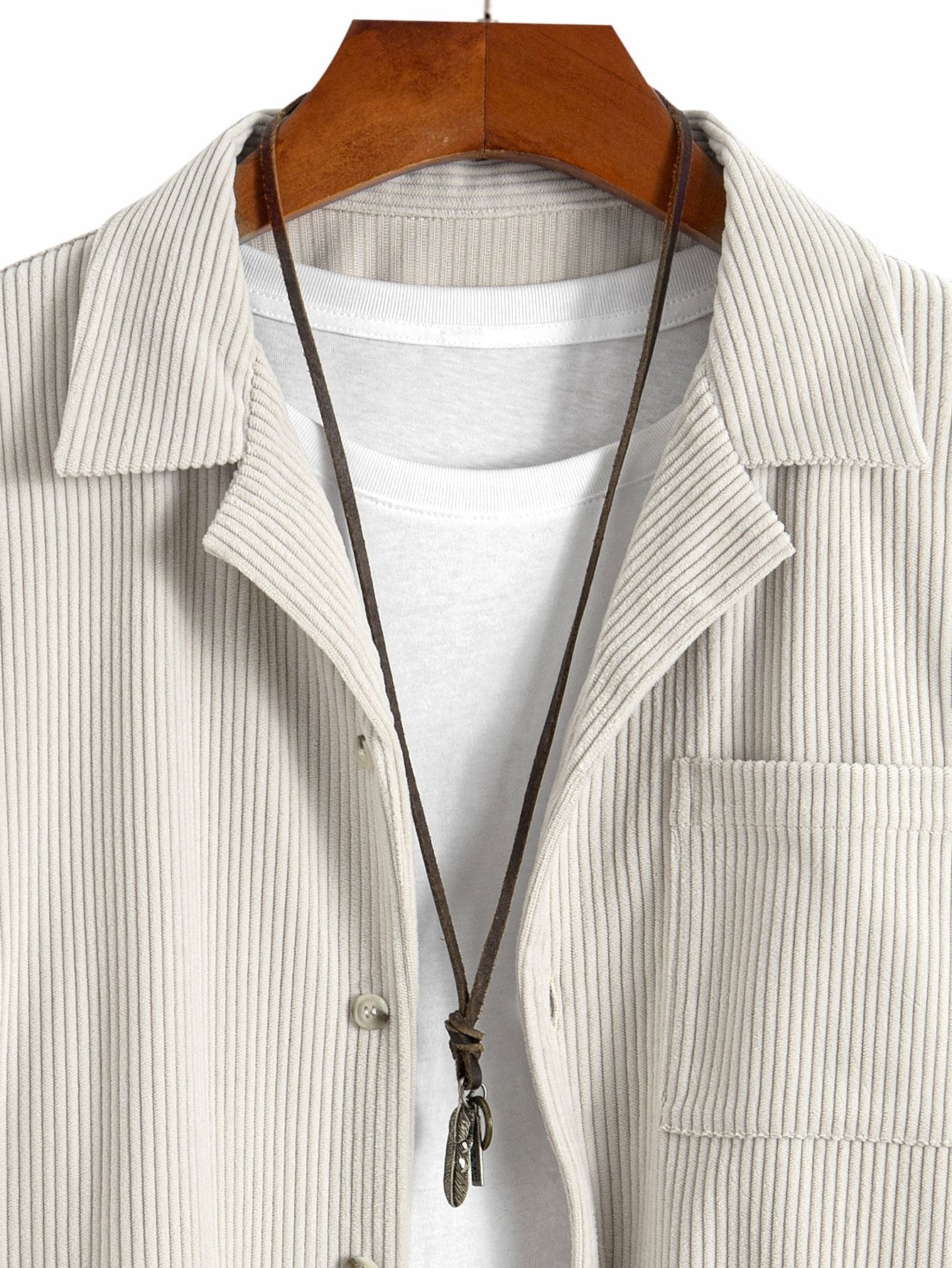 Open Collar Shirt | Long Sleeve Button Down