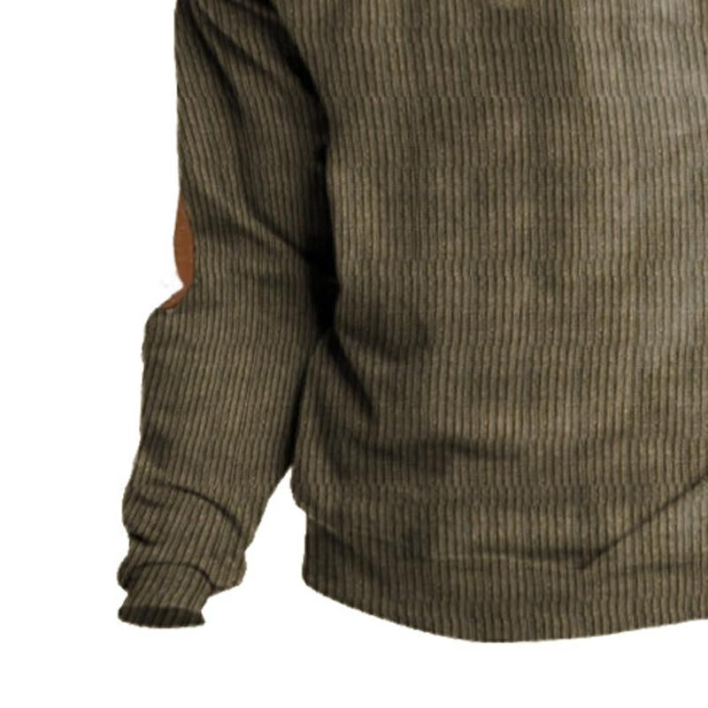 Long Sleeve Pullover | Ribbed Knit with Button Collar
