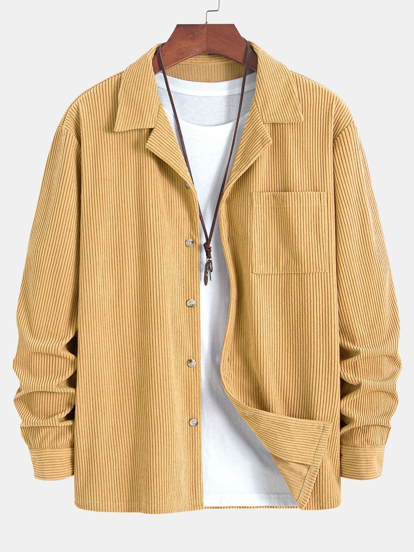 Open Collar Shirt | Long Sleeve Button Down