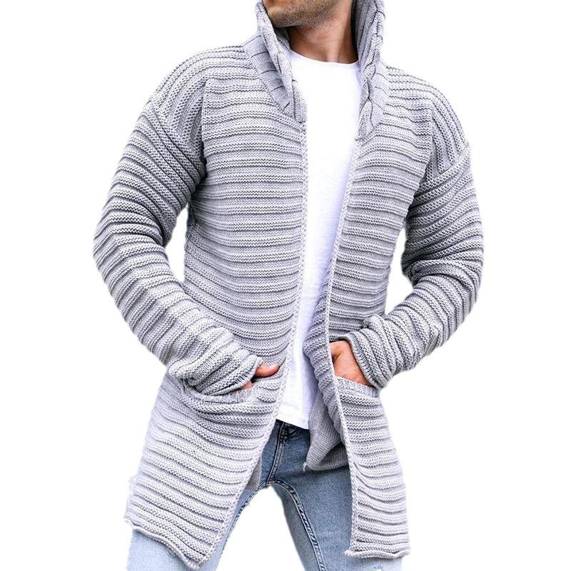 Striped Knit Cardigan - Open Front