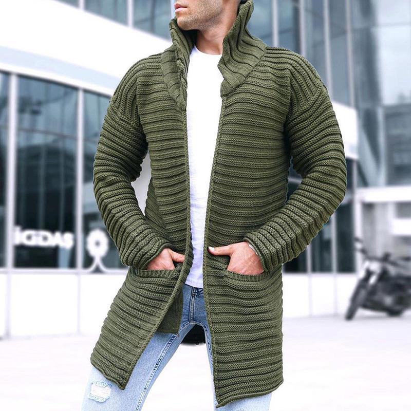 Striped Knit Cardigan - Open Front