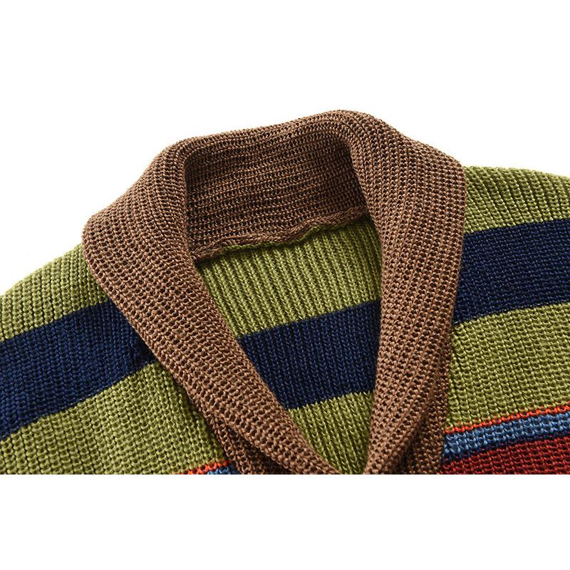 Button Front Cardigan | Striped Pattern