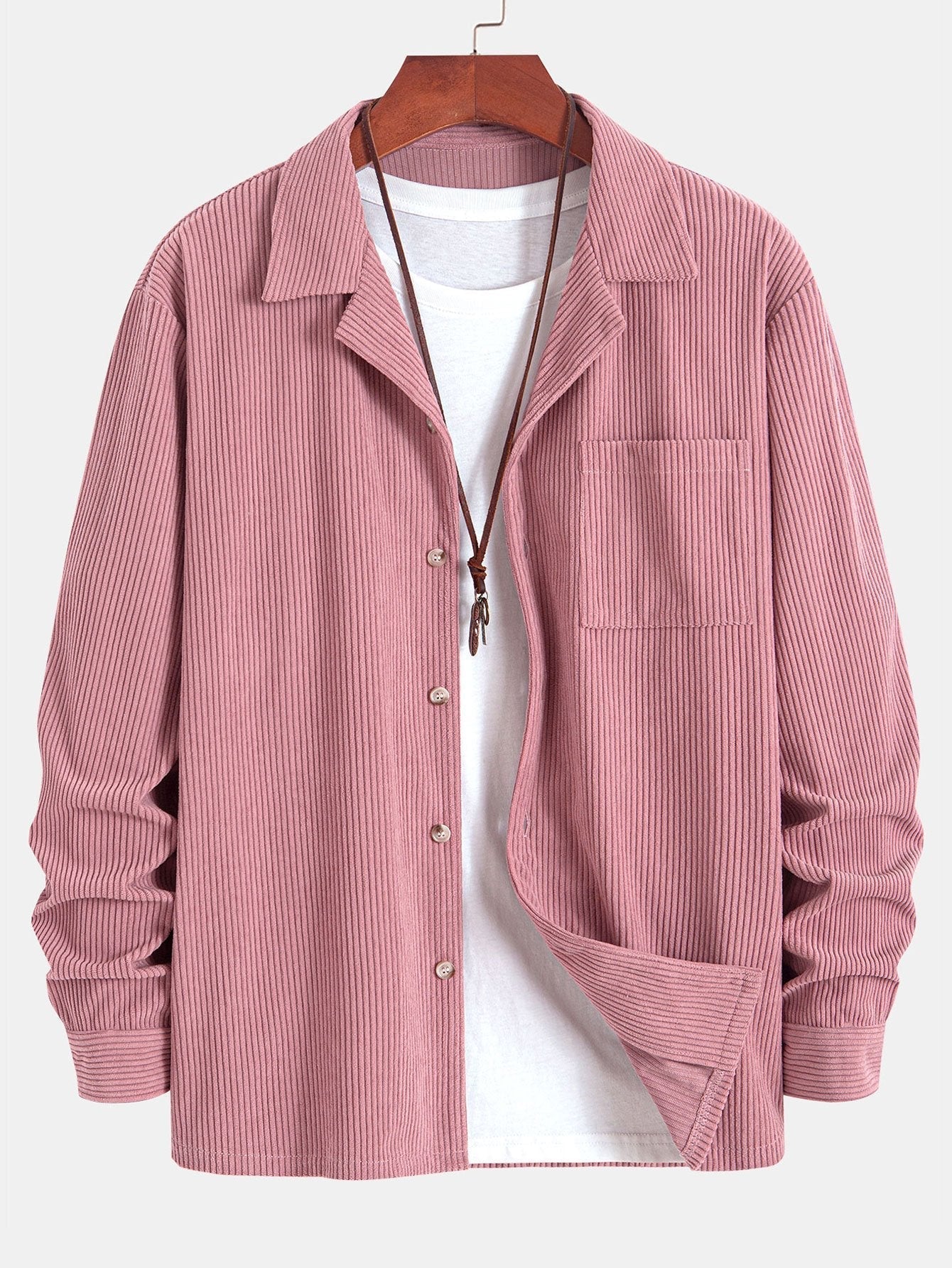 Open Collar Shirt | Long Sleeve Button Down