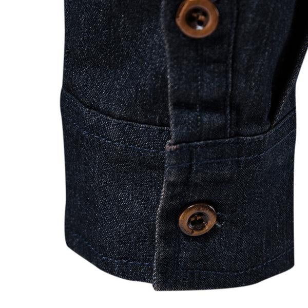 Denim Blouse | Long Sleeve with Button Front and Chest Pockets