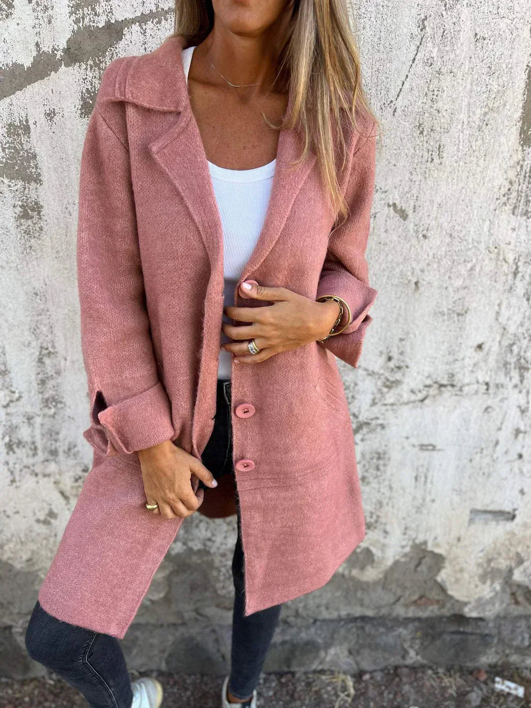Longline Coat | Button Front with Collared Design