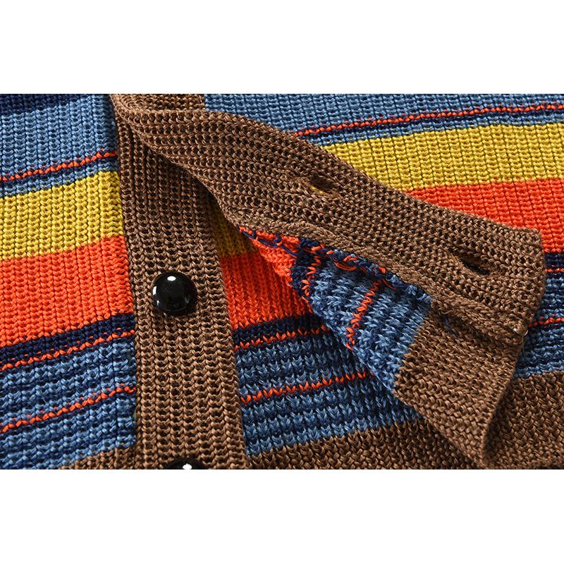 Button Front Cardigan | Striped Pattern