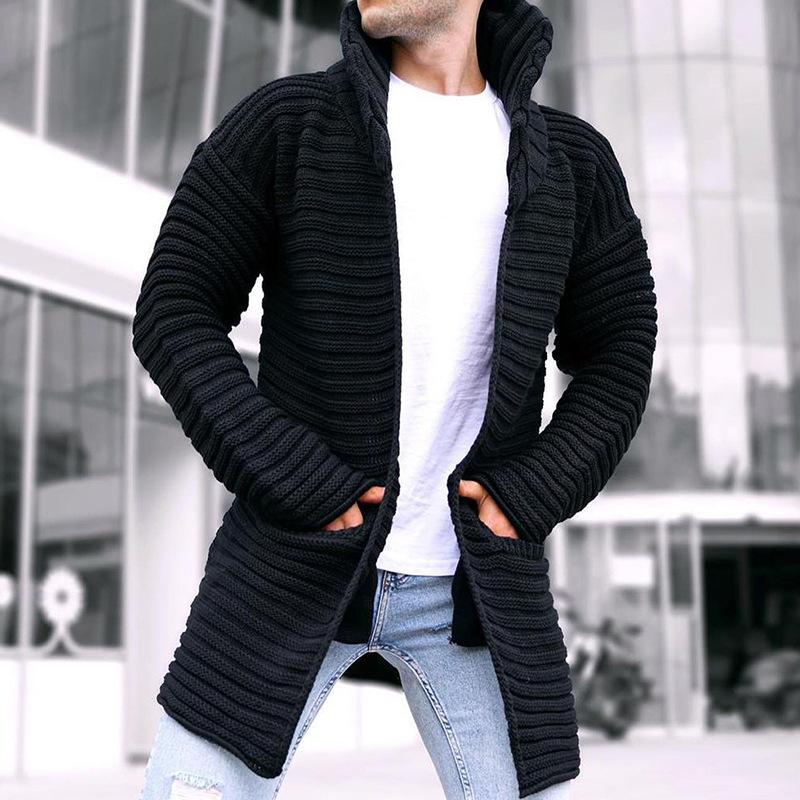 Striped Knit Cardigan - Open Front