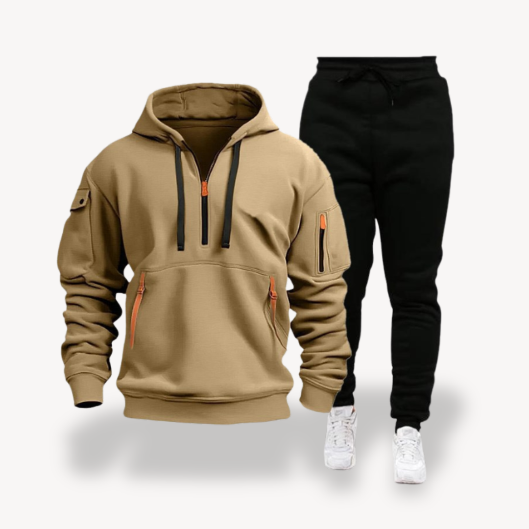 Tech Tracksuit Set - Half Zip Hoodie and Joggers