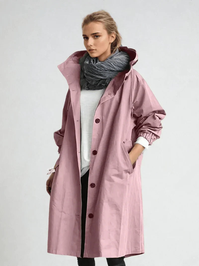 Longline Coat - Oversized Fit with Button Front
