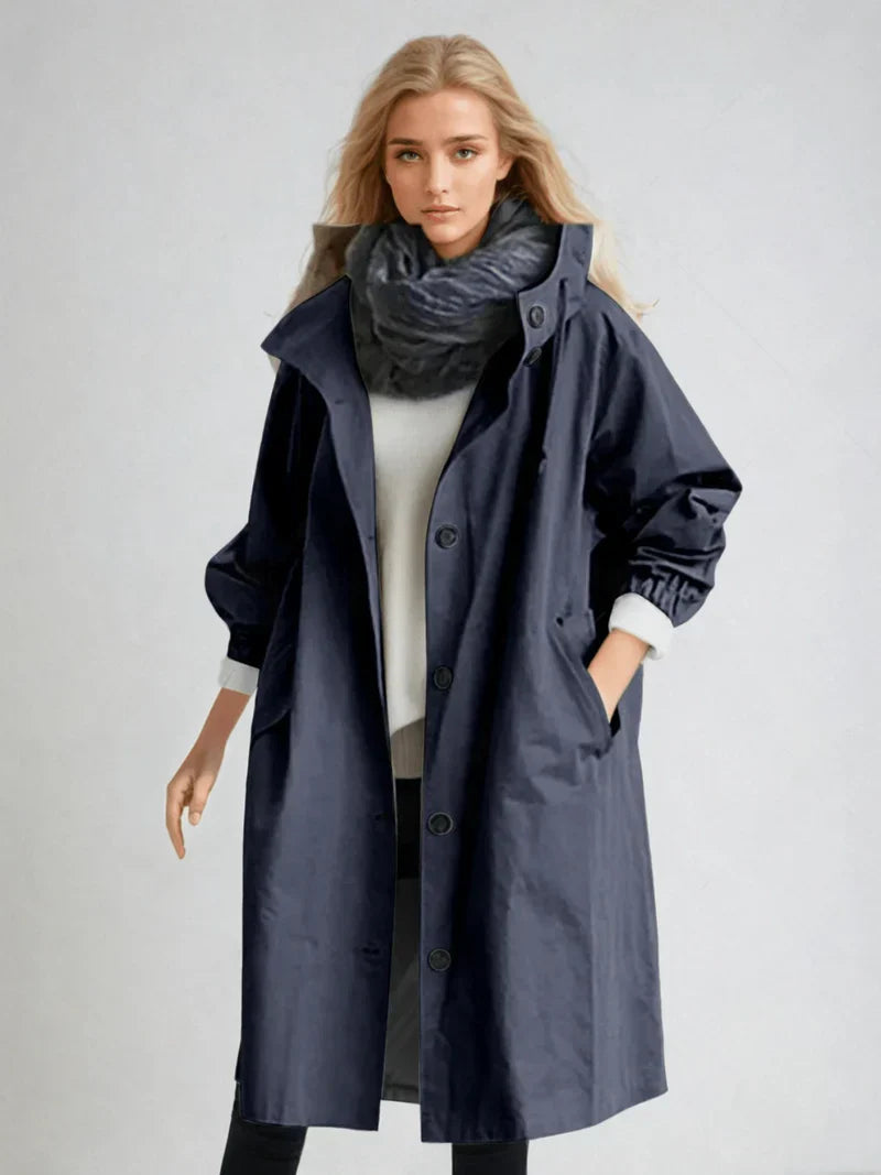 Longline Coat - Oversized Fit with Button Front
