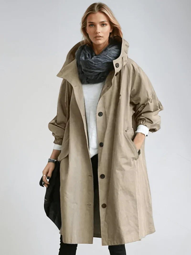 Longline Coat - Oversized Fit with Button Front