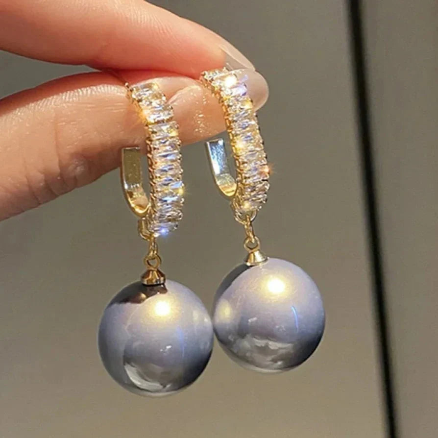 Pearl Drop Earrings | Hoop Design