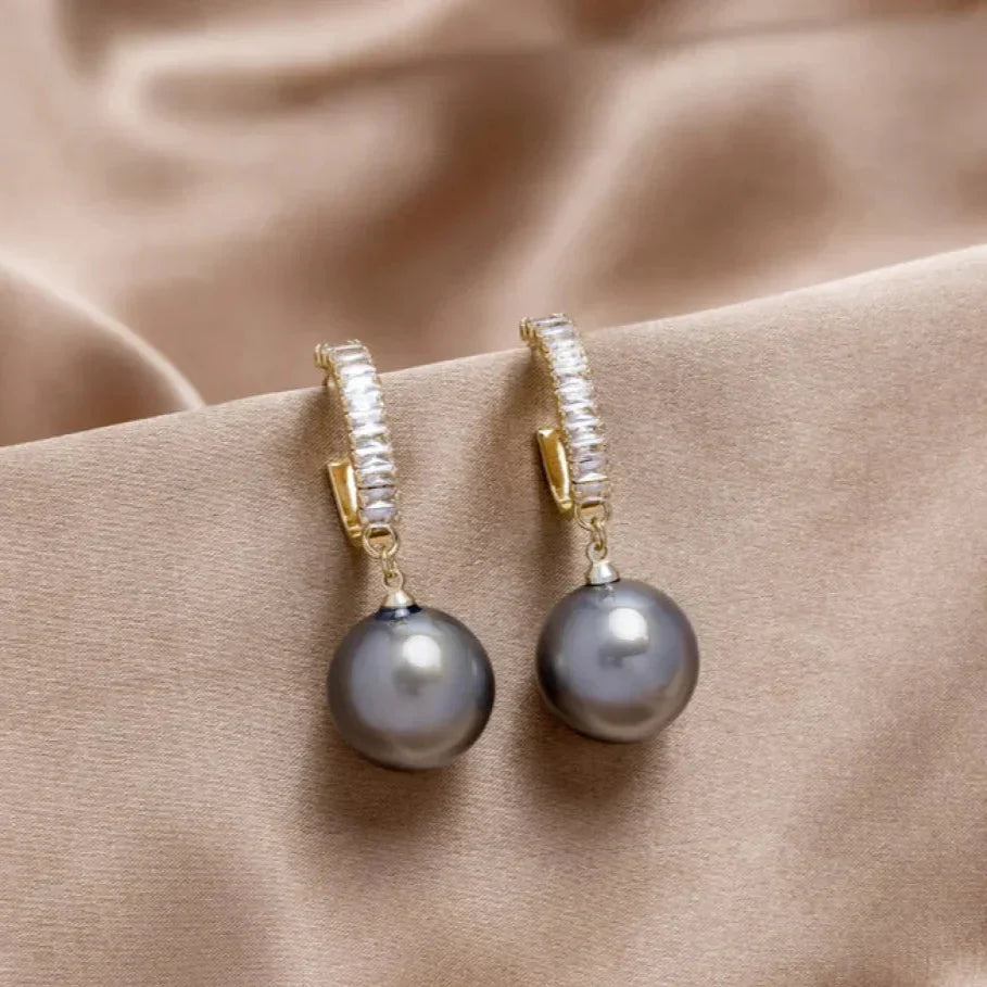 Pearl Drop Earrings | Hoop Design