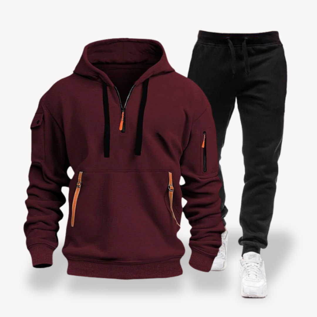 Tech Tracksuit Set - Half Zip Hoodie and Joggers