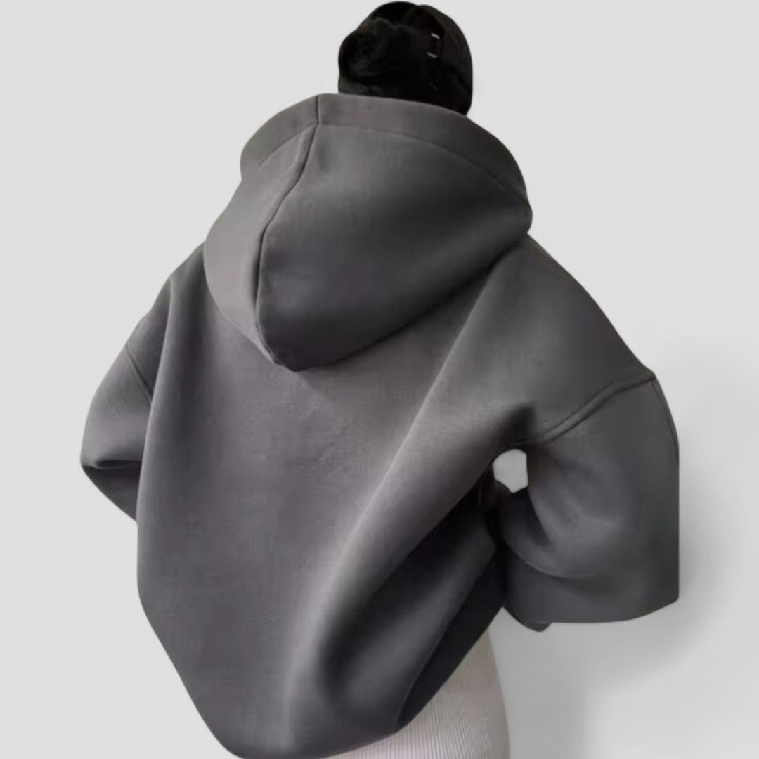 Pullover Hoodie - Relaxed Fit with Open Collar