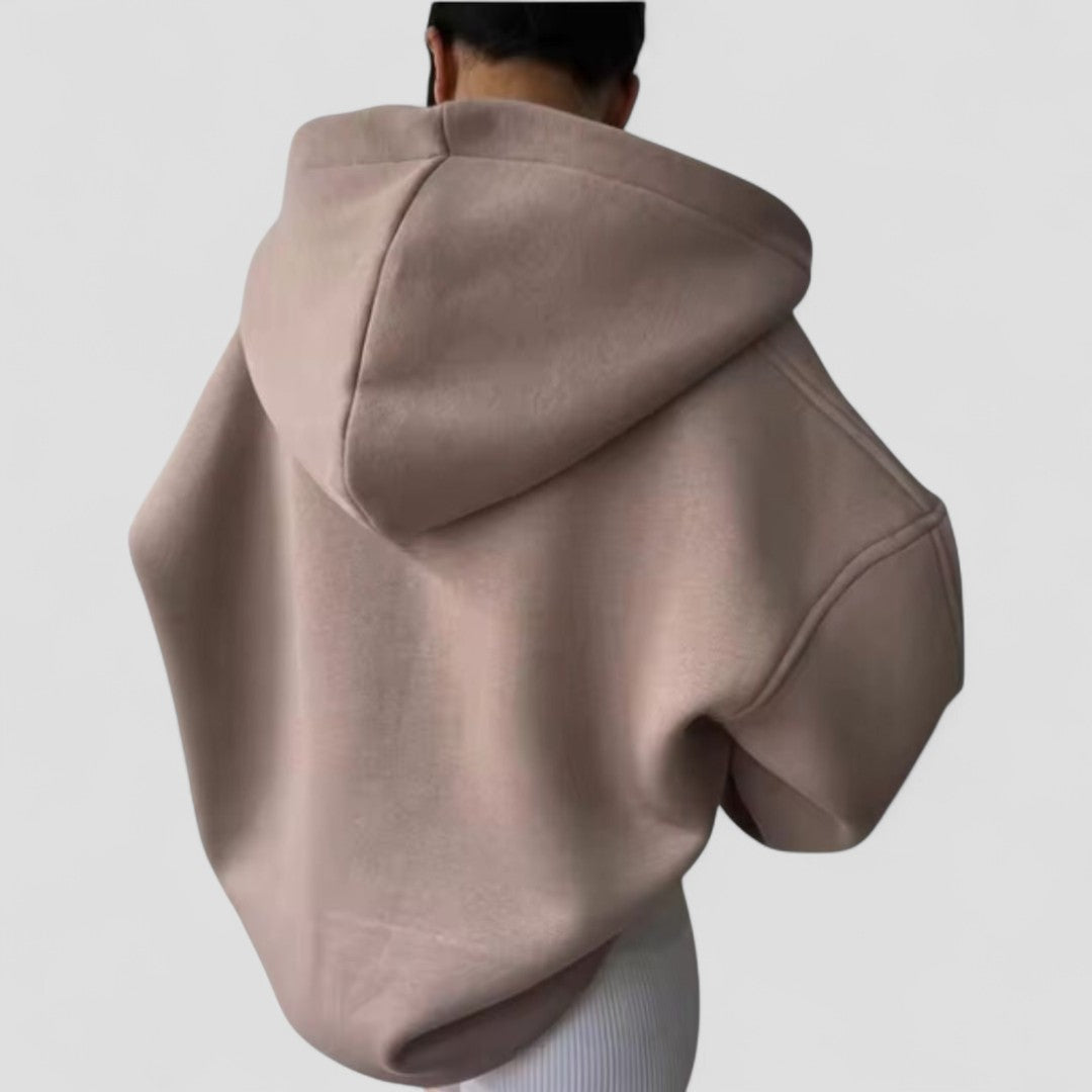 Pullover Hoodie - Relaxed Fit with Open Collar