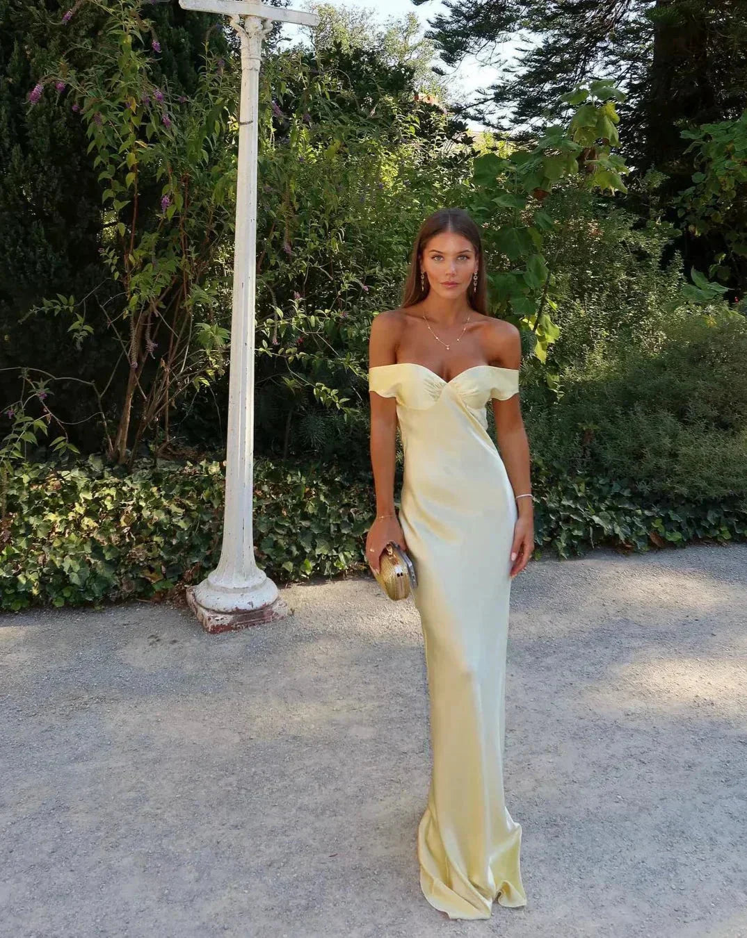 Women’s Off Shoulder Maxi Dress | Fitted Elegant Evening Gown