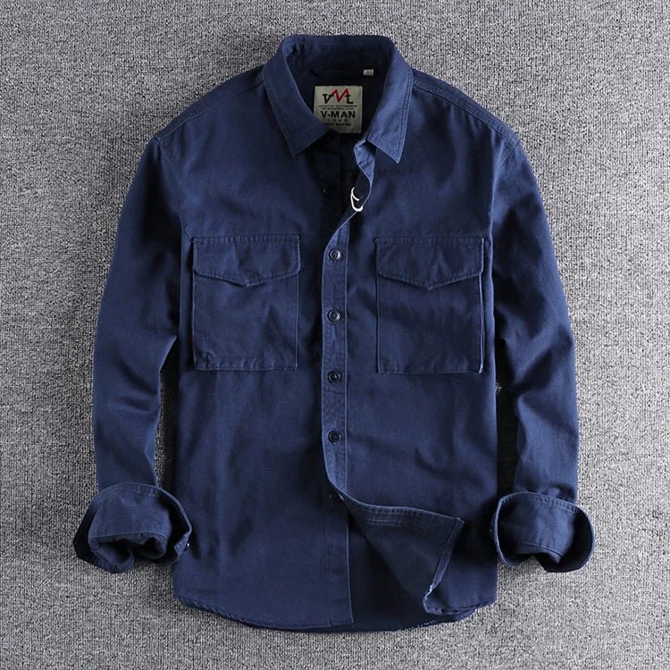 Men’s Trucker Jacket | Utility Work Shirt With Button Up And Chest Pockets