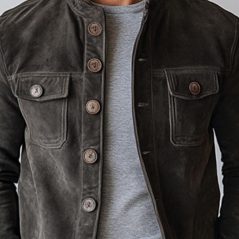 Casual Jacket | Stand Collar Button Front