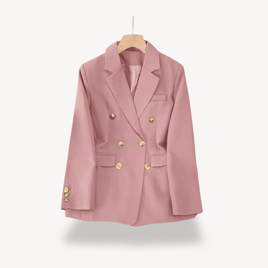Double Breasted Blazer - Fitted Style with Button Detail