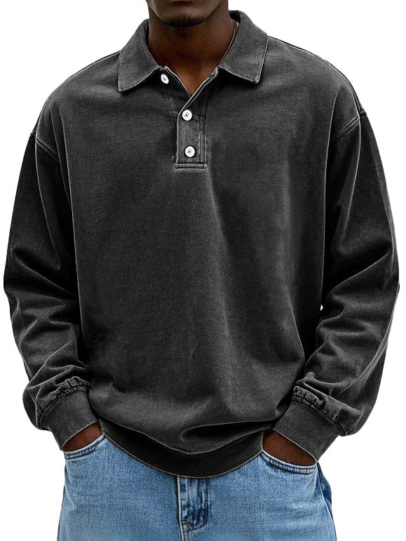 Long Sleeve Polo Shirt - Relaxed Fit