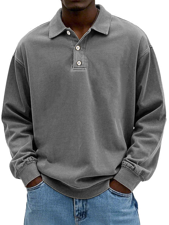 Long Sleeve Polo Shirt - Relaxed Fit