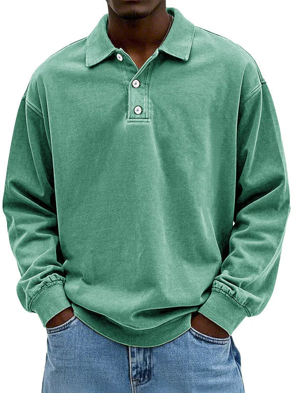 Long Sleeve Polo Shirt - Relaxed Fit