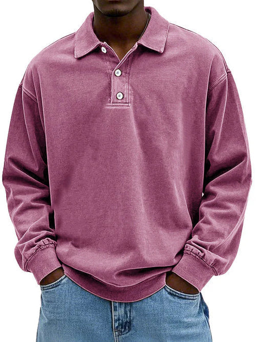 Long Sleeve Polo Shirt - Relaxed Fit