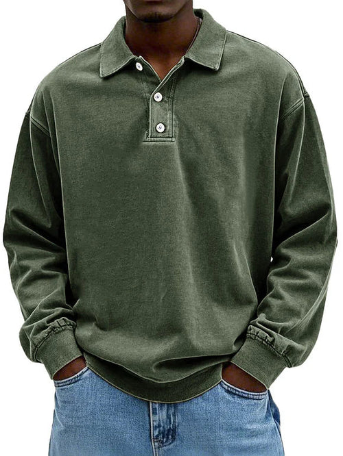 Long Sleeve Polo Shirt - Relaxed Fit