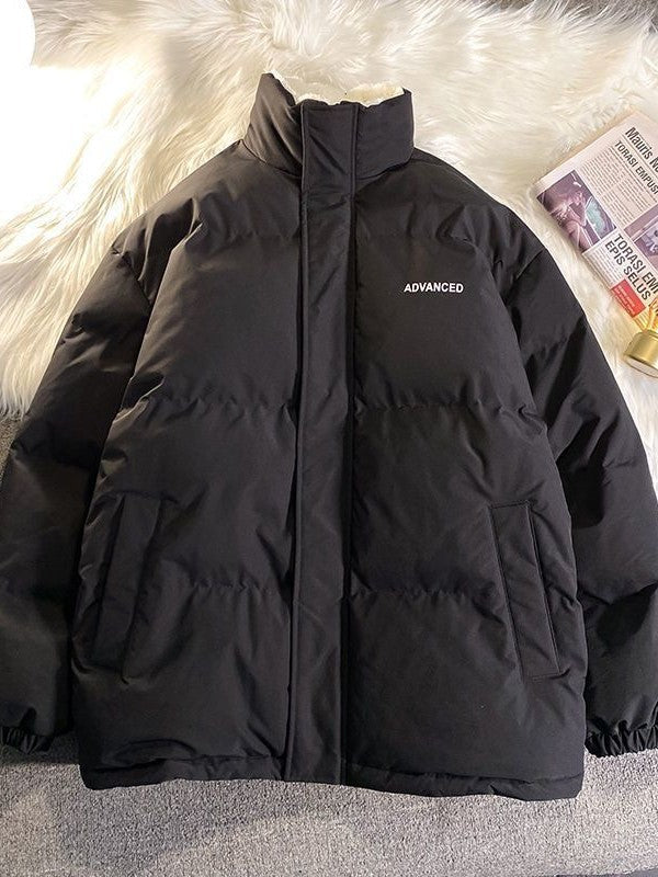 Women’s Padded Puffer Jacket With High Neck Zip Up