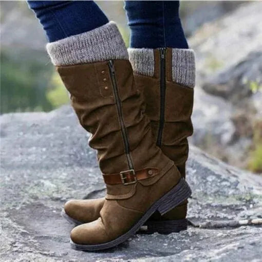 High Boots | Buckle Strap with Block Heel