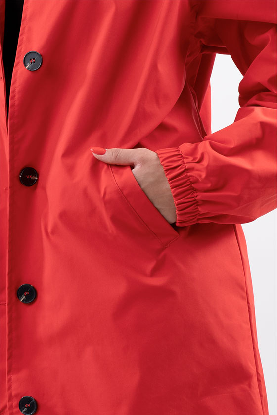 Hooded Rain Coat | Button Front Design