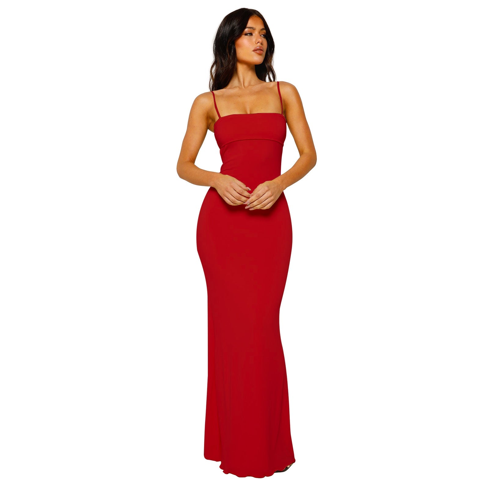 Women's Elegant Strapless Formal Wedding Guest Maxi Dress