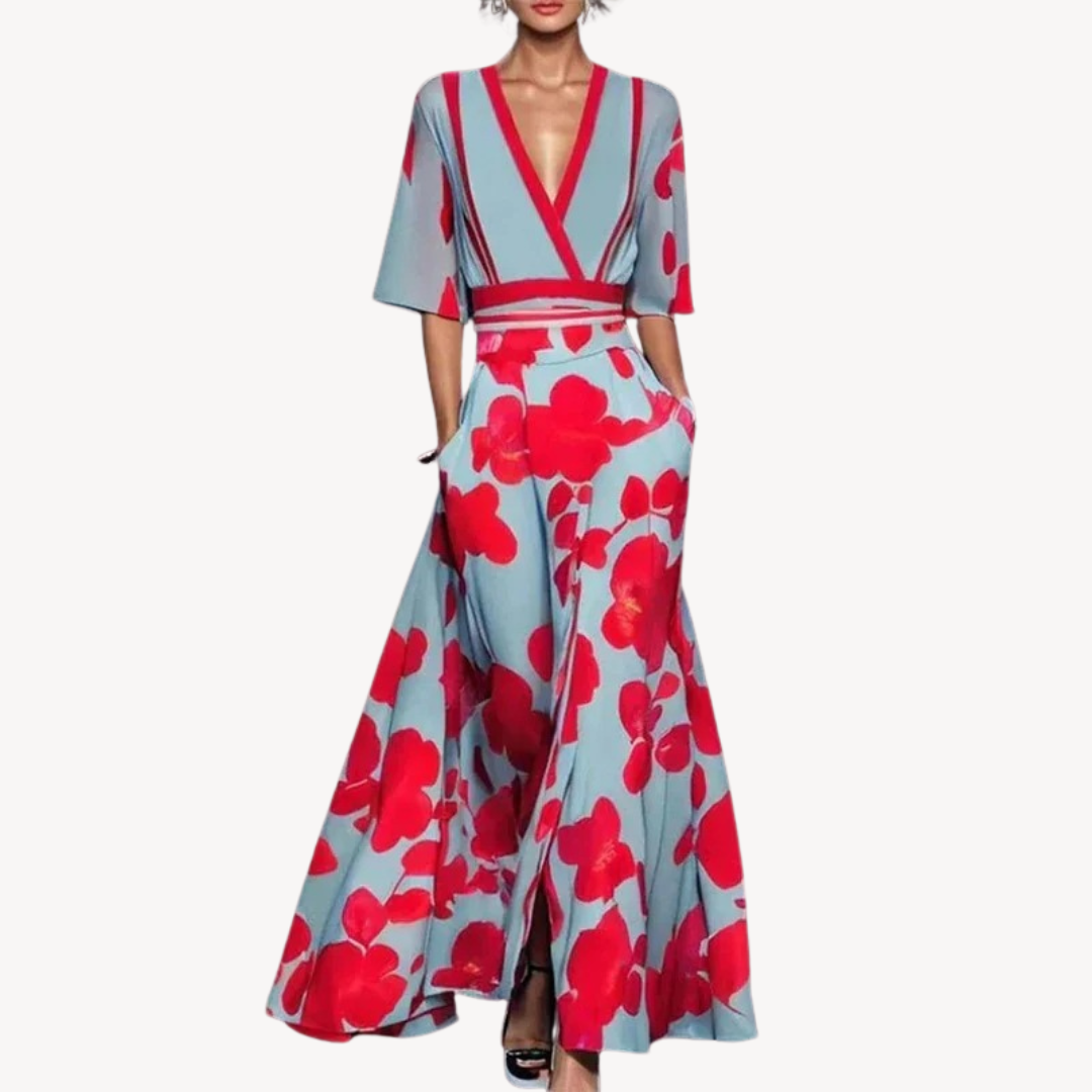 Women's Elegant Maxi Wedding Guest Evening Dress