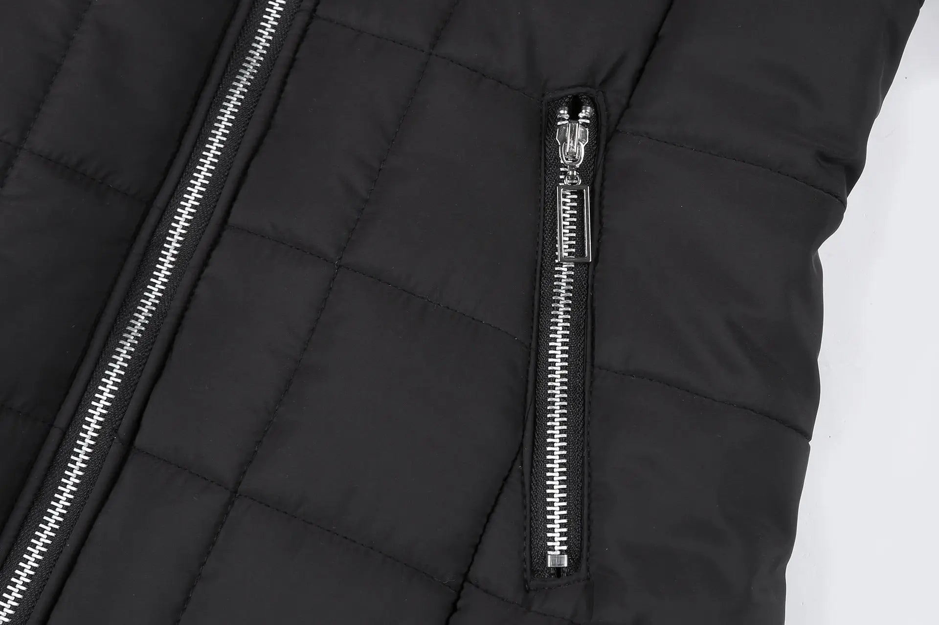 Puffer Coat | Long Hooded with Side Zip Detail