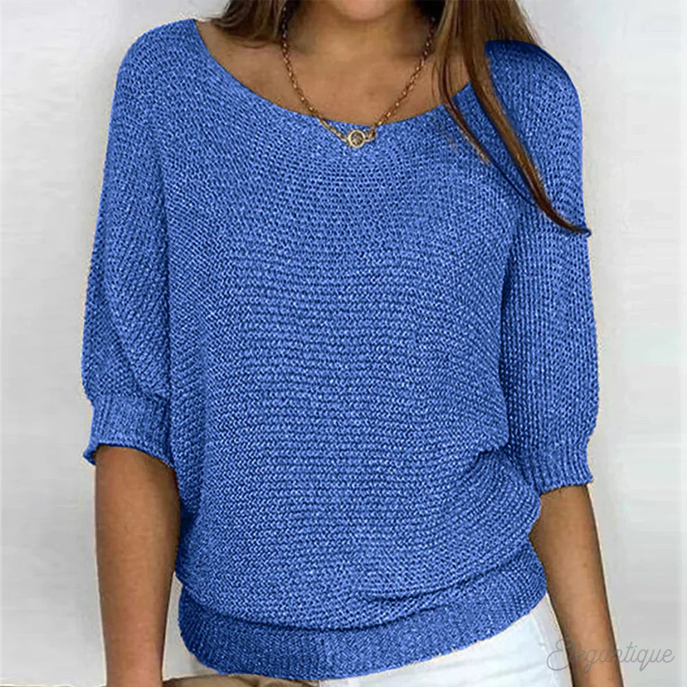 Knit Top | Loose Fit with Half Sleeve Design