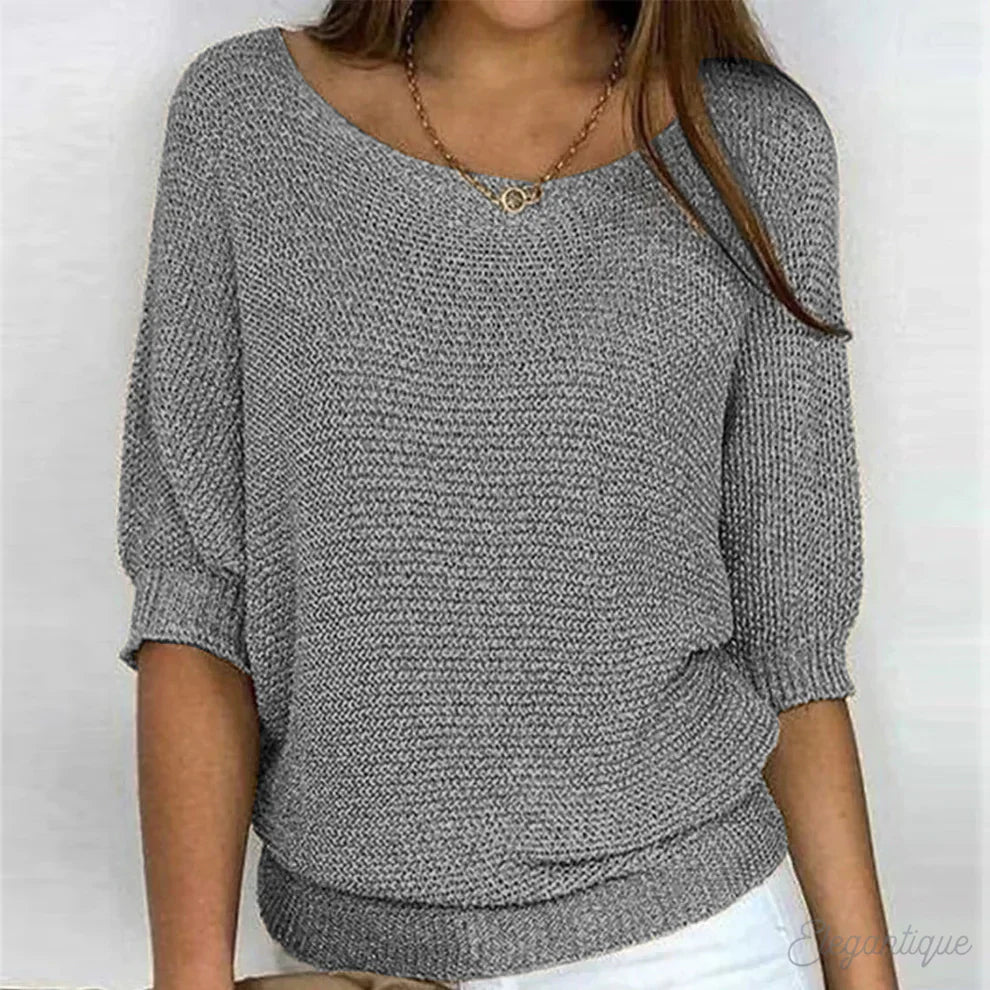 Knit Top | Loose Fit with Half Sleeve Design