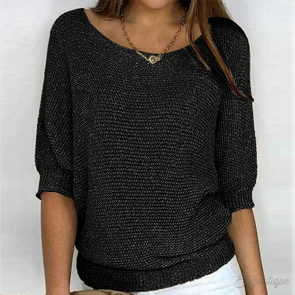 Knit Top | Loose Fit with Half Sleeve Design