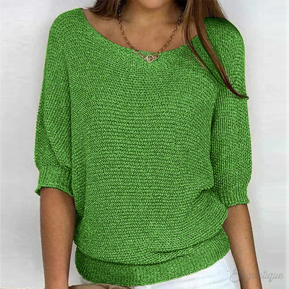 Knit Top | Loose Fit with Half Sleeve Design