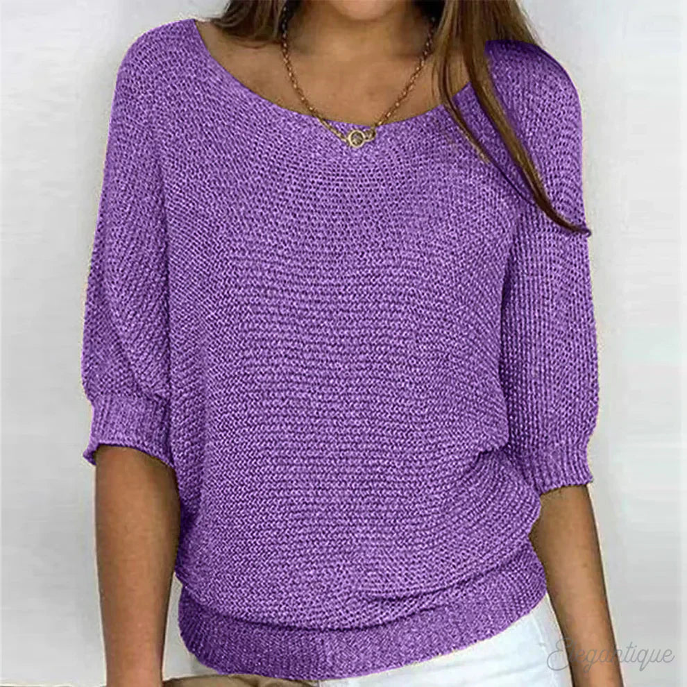 Knit Top | Loose Fit with Half Sleeve Design