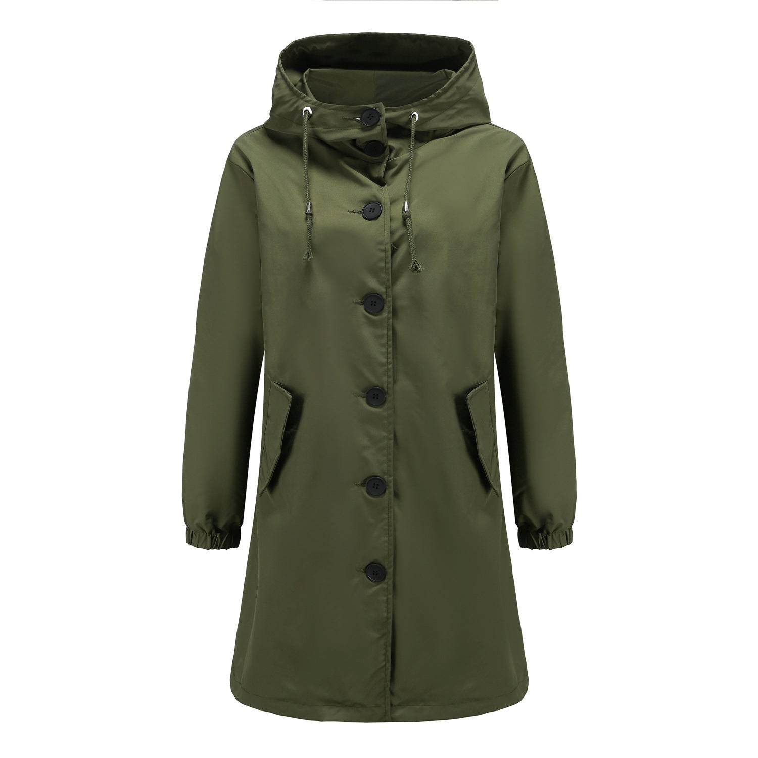 Rain Jacket - Hooded Oversized Style with Button Front