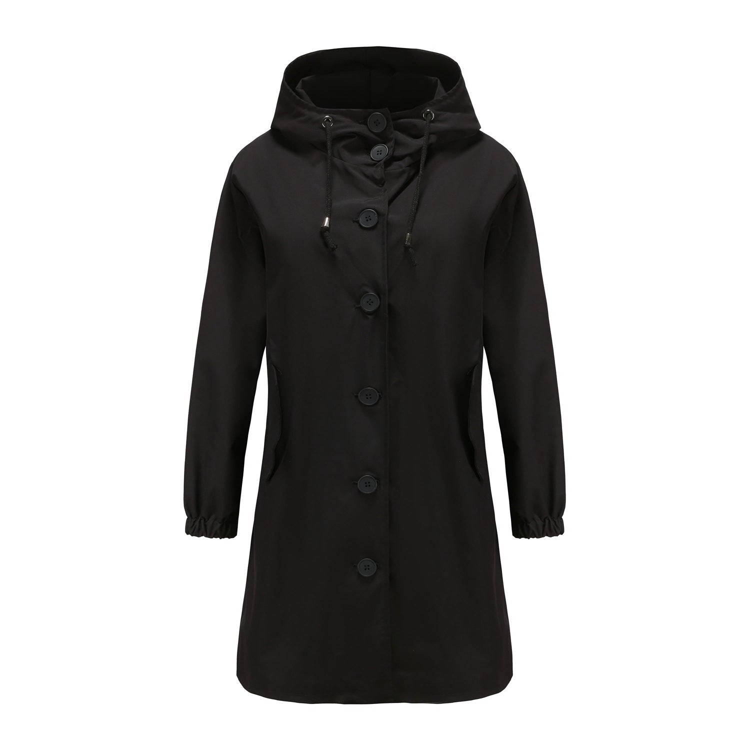 Rain Jacket - Hooded Oversized Style with Button Front