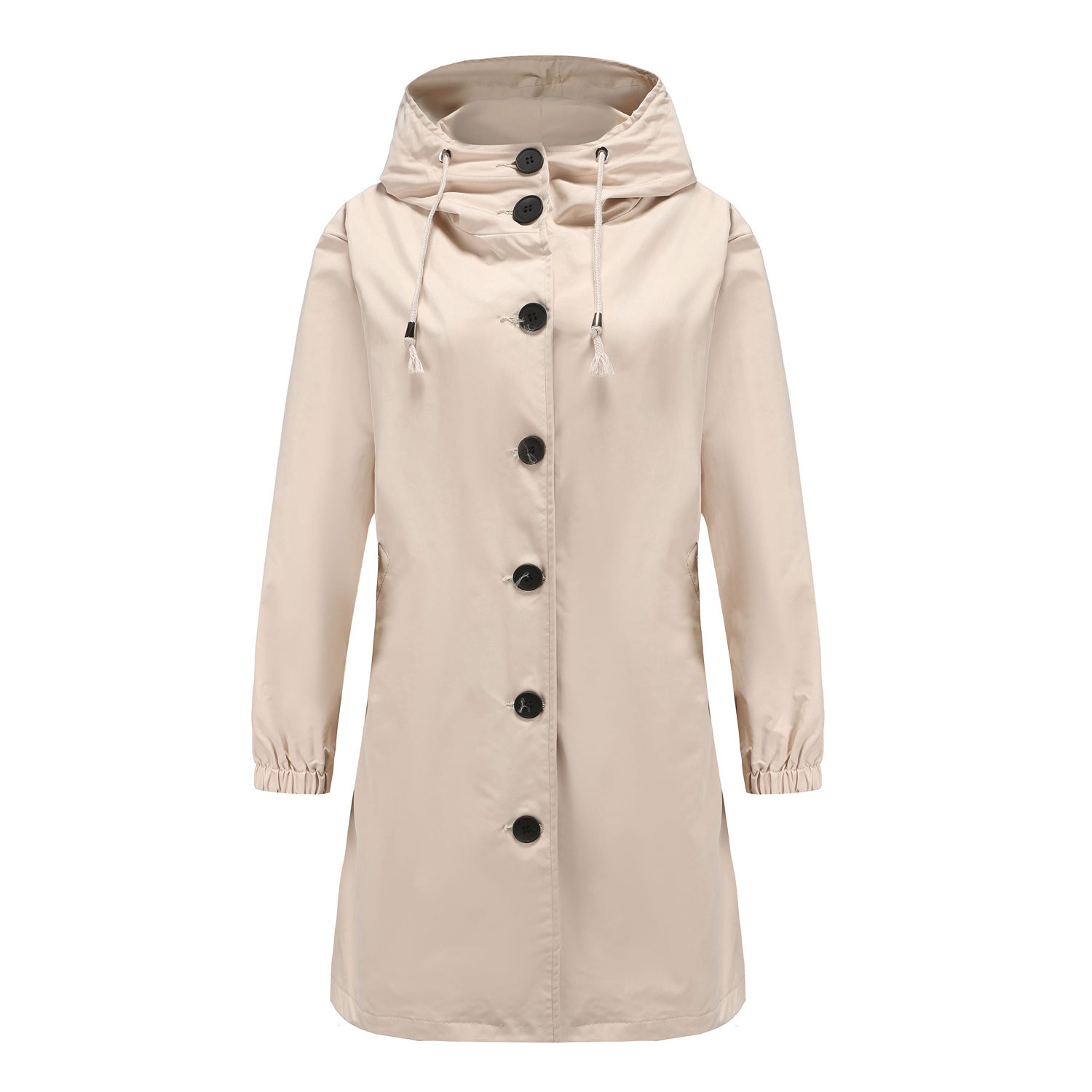 Rain Jacket - Hooded Oversized Style with Button Front
