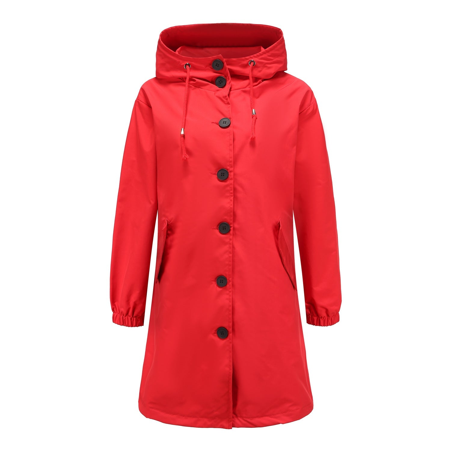 Rain Jacket - Hooded Oversized Style with Button Front