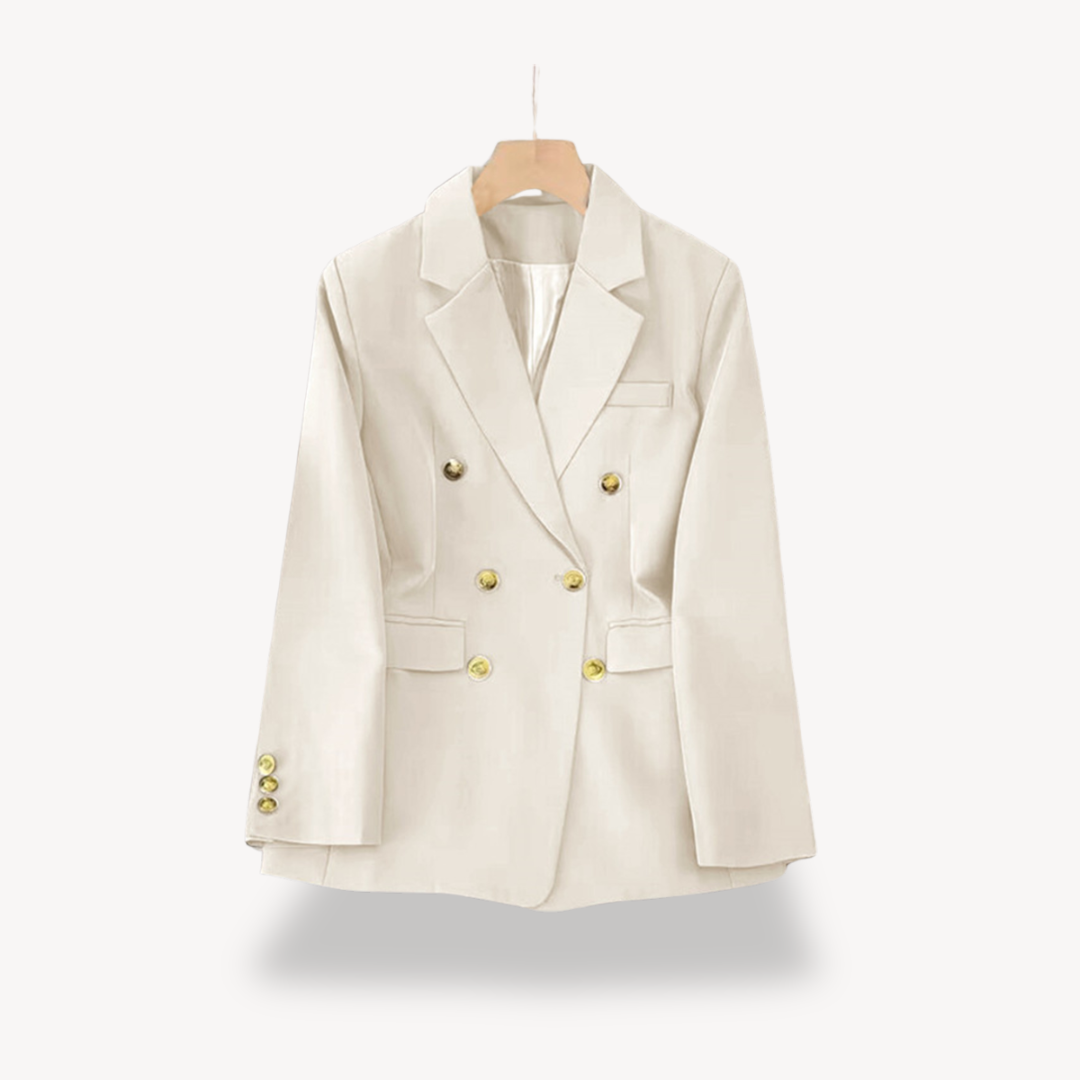 Double Breasted Blazer - Fitted Style with Button Detail