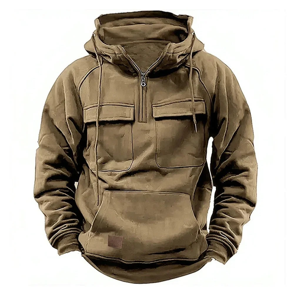Pullover Hoodie - Half Zip with Front Pockets