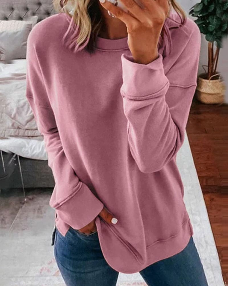 Sweatshirt | Relaxed Fit with Round Neck