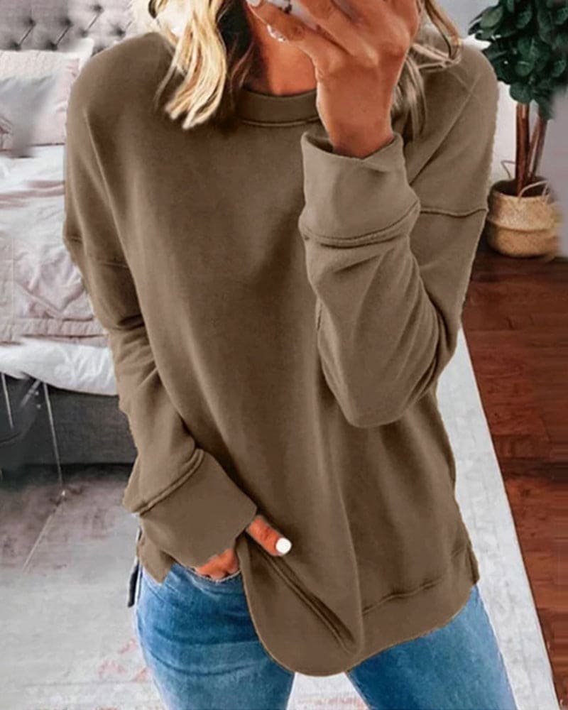 Sweatshirt | Relaxed Fit with Round Neck